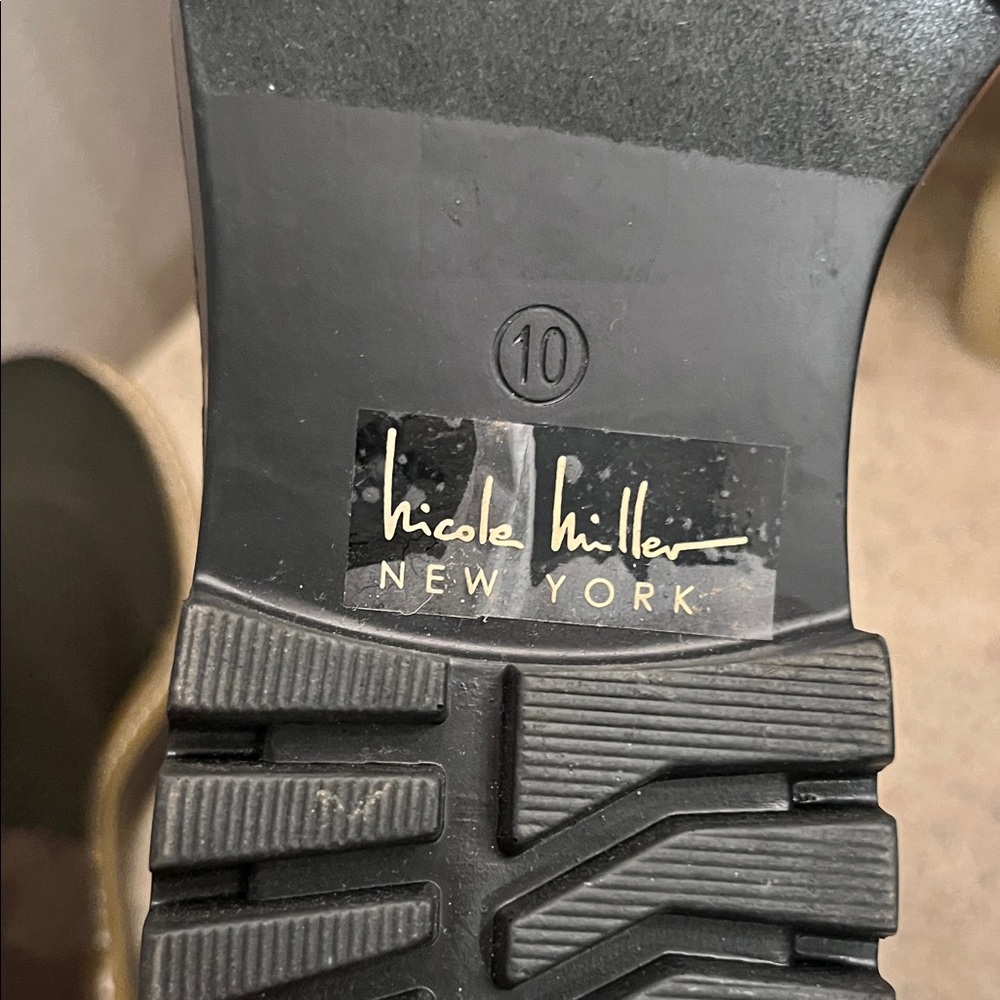 Nicole Miller Olive Knit Ankle Boots - Picture 6 of 7